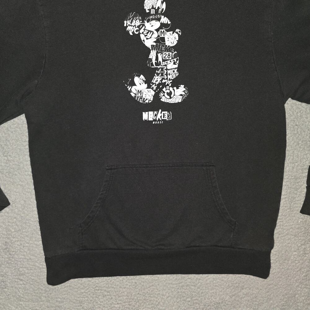 Disney Neff Mickey Mouse Hoodie Mens Large Black Pullover Hooded Sweatshirt Rare - Picture 4 of 14